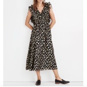 Madewell Metallic Clipdot Dress Size 0